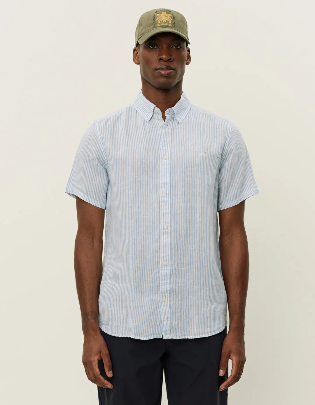 Les Deux Konrad Stripe Linen SS Shirt | Shirts / Overshirts