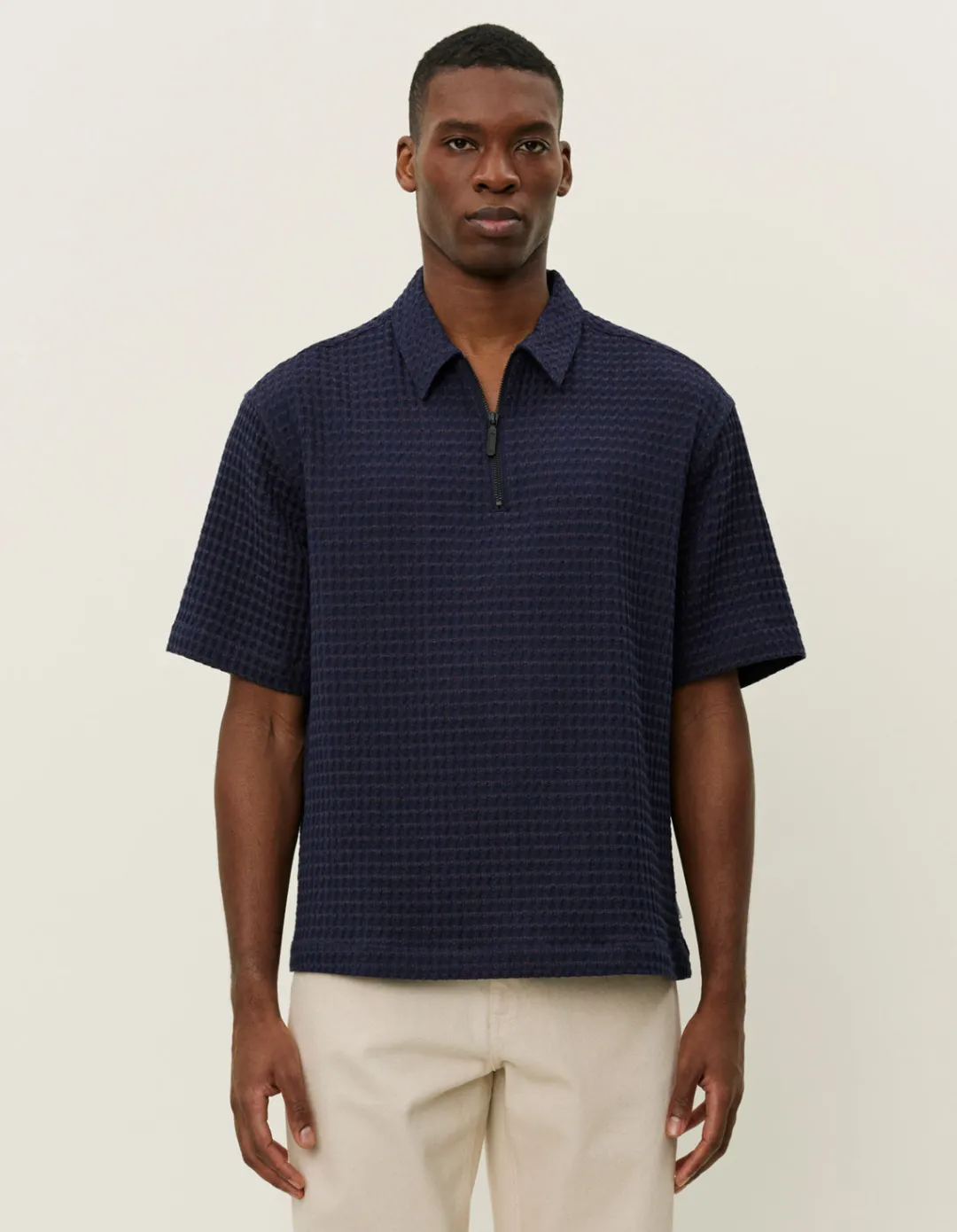 Les Deux Lenny Seersucker Zipper SS Shirt | Shirts / Overshirts