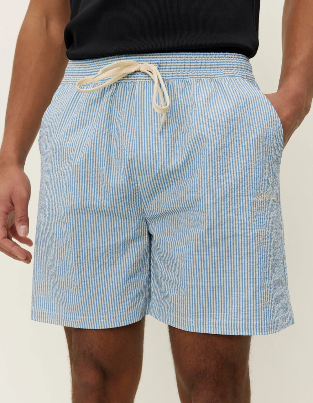 Les Deux Stan Stripe Seersucker Swimshorts | Shorts