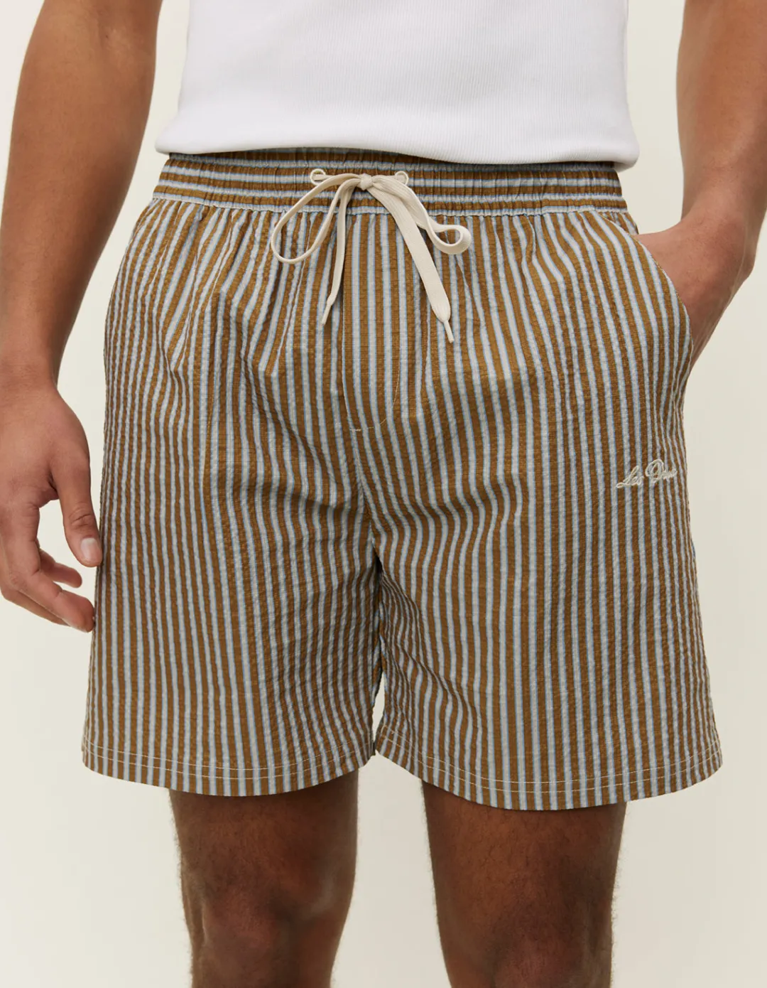 Les Deux Stan Stripe Seersucker Swimshorts | Shorts