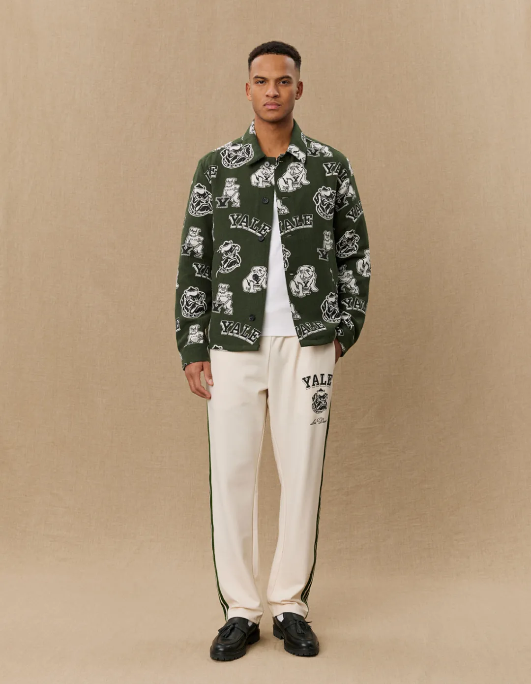 Les Deux Yale Logo Jacquard Overshirt | Shirts / Overshirts