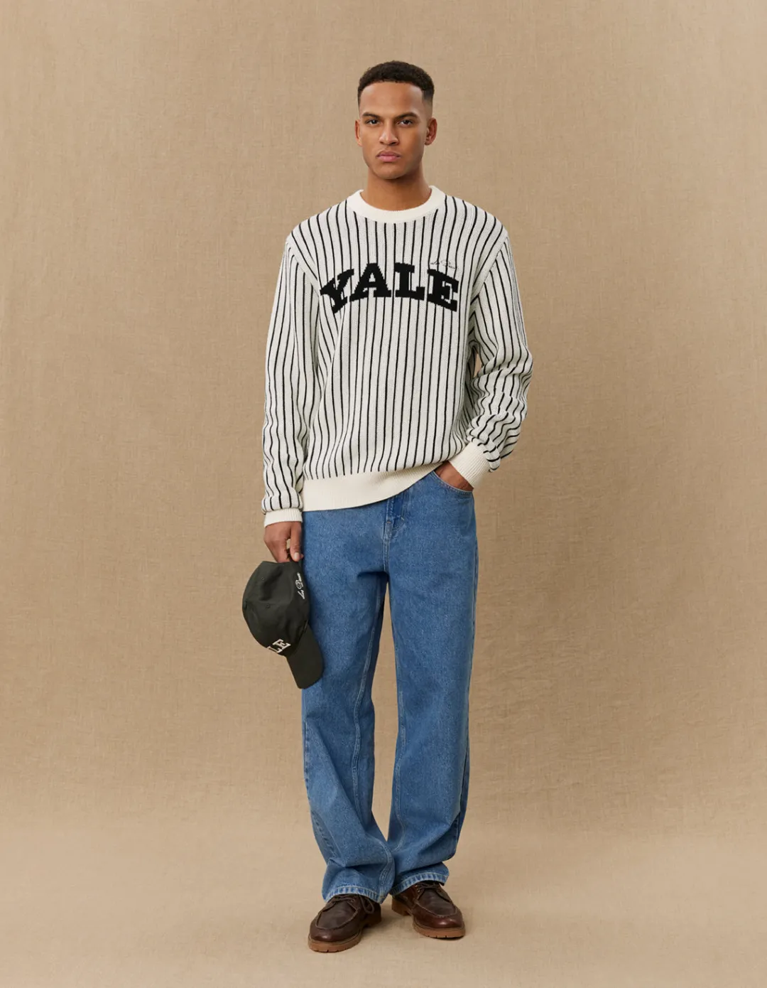 Les Deux Yale Pinstripe Round Neck Knit | Knitwear