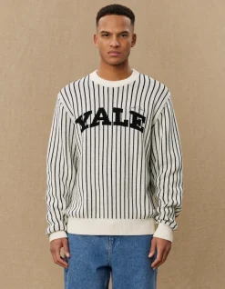 Les Deux Yale Pinstripe Round Neck Knit | Knitwear