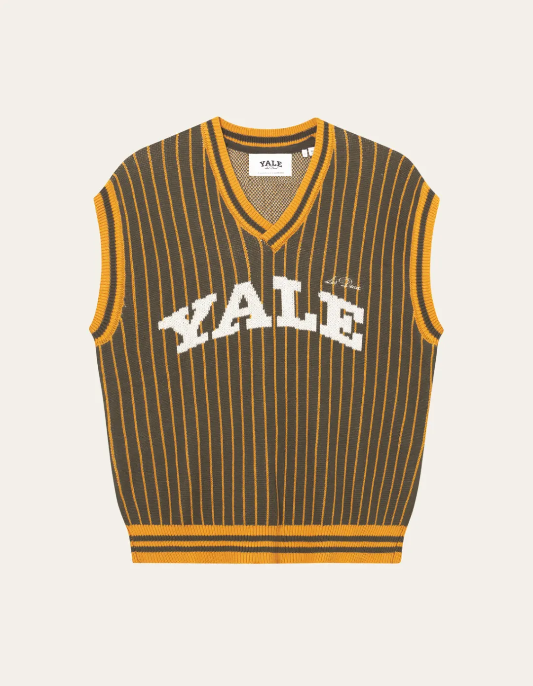 Les Deux Yale Pinstripe V-Neck Knit Vest | Knitwear
