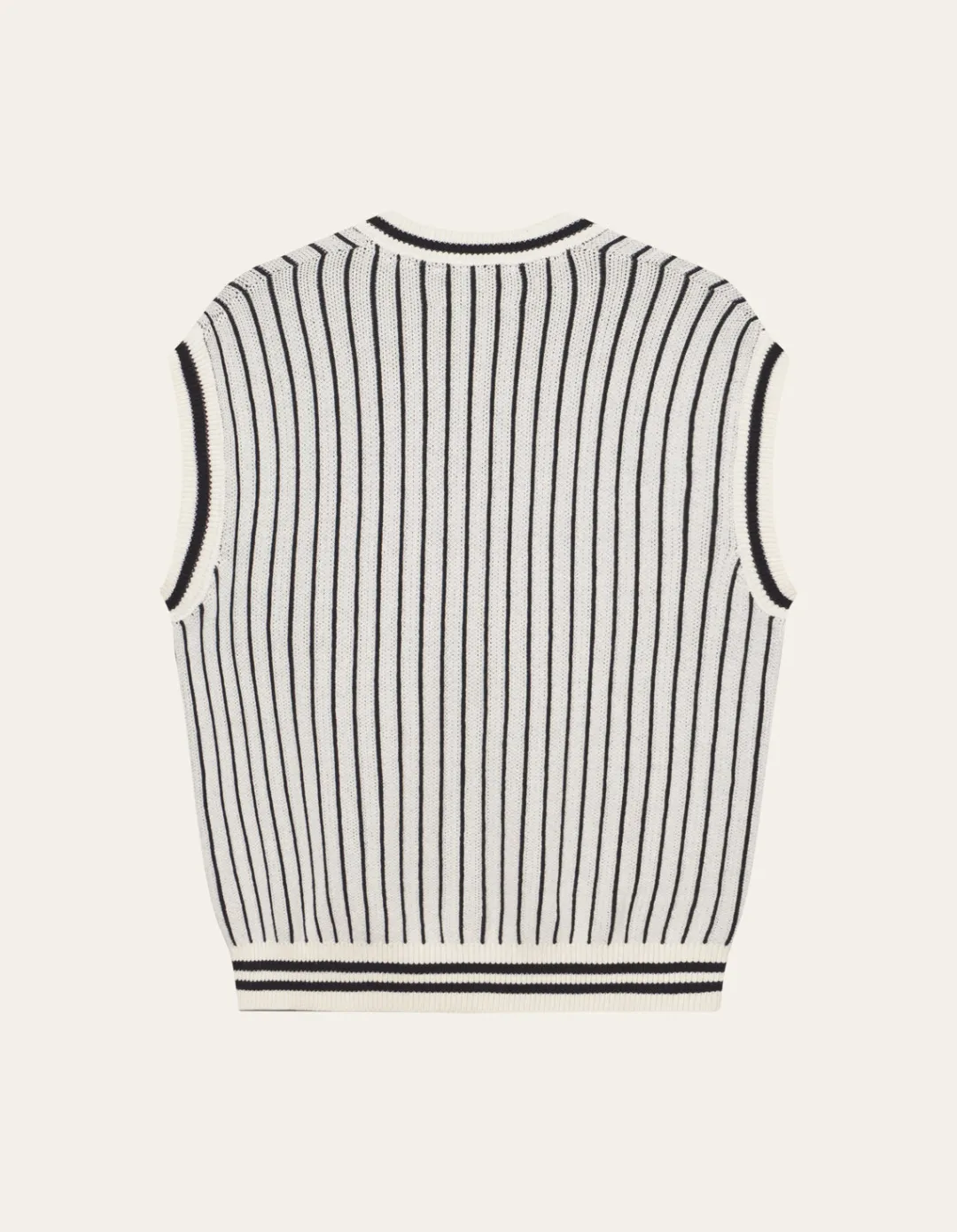 Les Deux Yale Pinstripe V-Neck Knit Vest | Knitwear