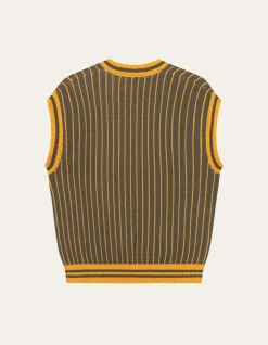 Les Deux Yale Pinstripe V-Neck Knit Vest | Knitwear