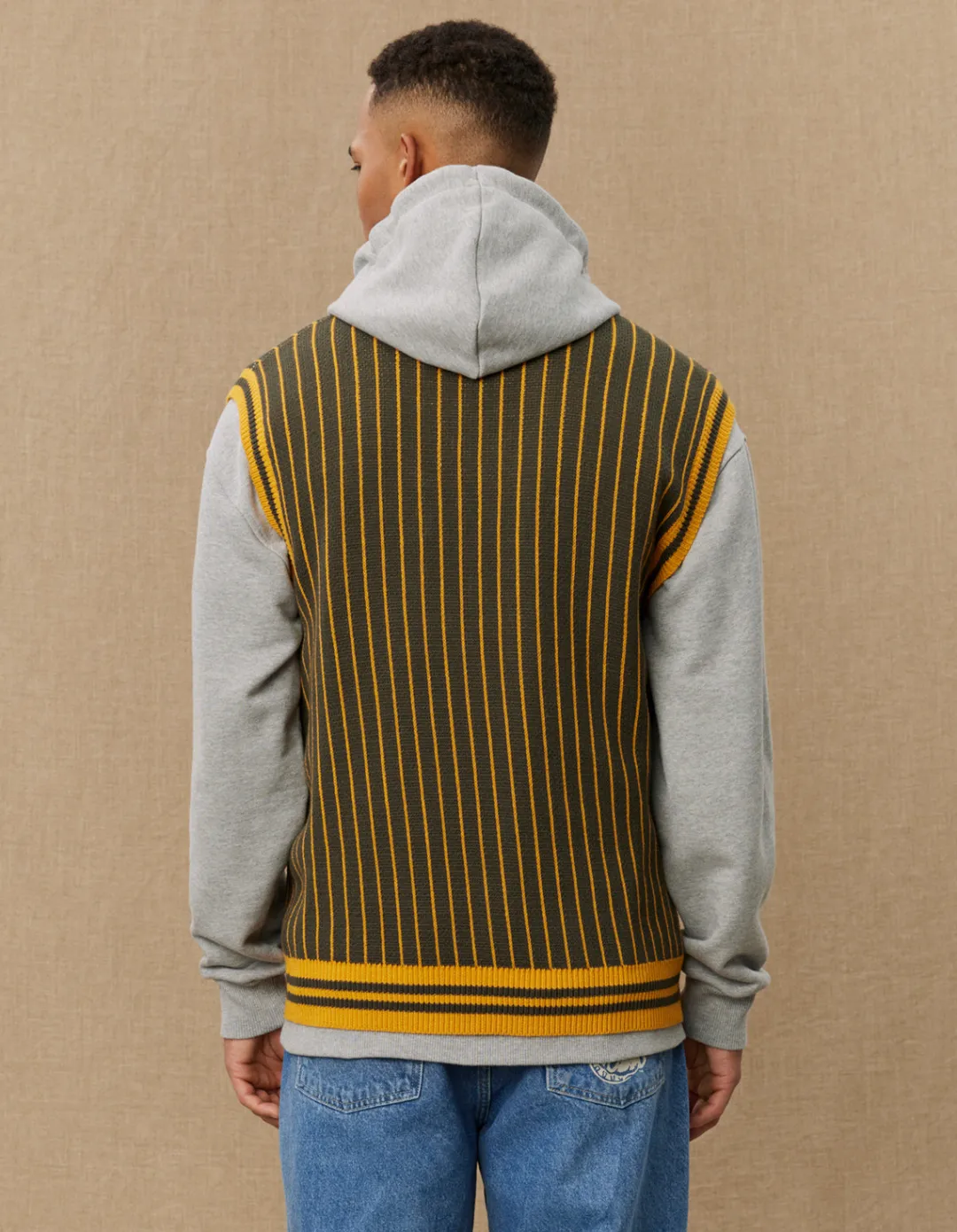 Les Deux Yale Pinstripe V-Neck Knit Vest | Knitwear