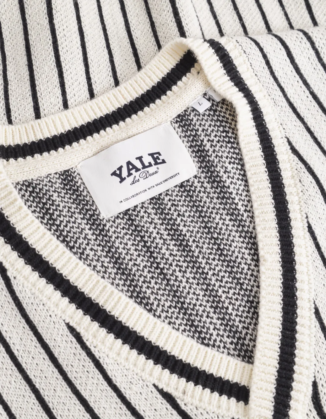 Les Deux Yale Pinstripe V-Neck Knit Vest | Knitwear