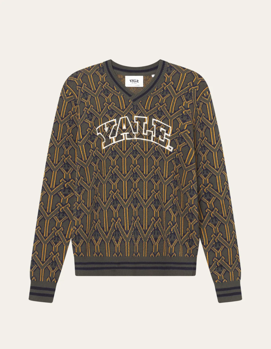 Les Deux Yale V-Neck Jacquard Knit | Knitwear