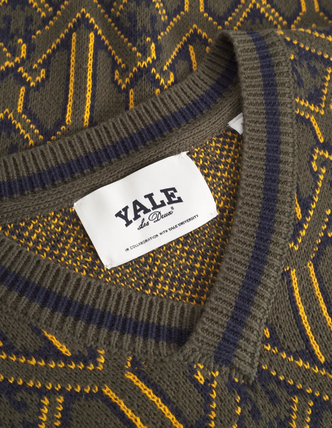 Les Deux Yale V-Neck Jacquard Knit | Knitwear