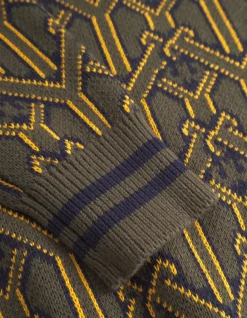 Les Deux Yale V-Neck Jacquard Knit | Knitwear